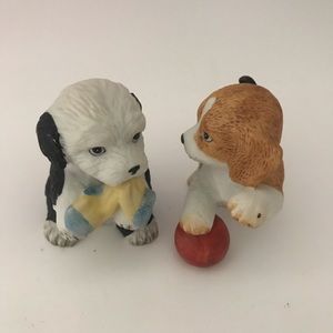 2 Puppy Pals Porcelain Figurine